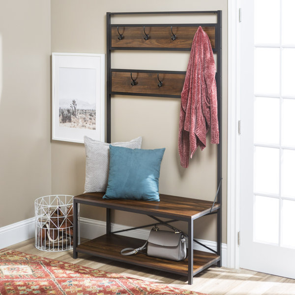 Gracie Oaks Everheart 40'' Wide Hall Tree with Bench and Shoe Storage